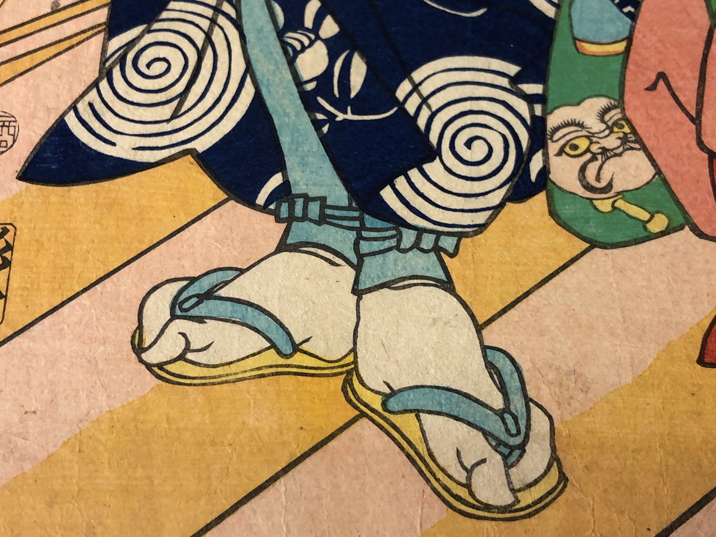 Y7755 WOODBLOCK PRINT Toyokuni Kuniaki Festival Japan Ukiyoe antique art