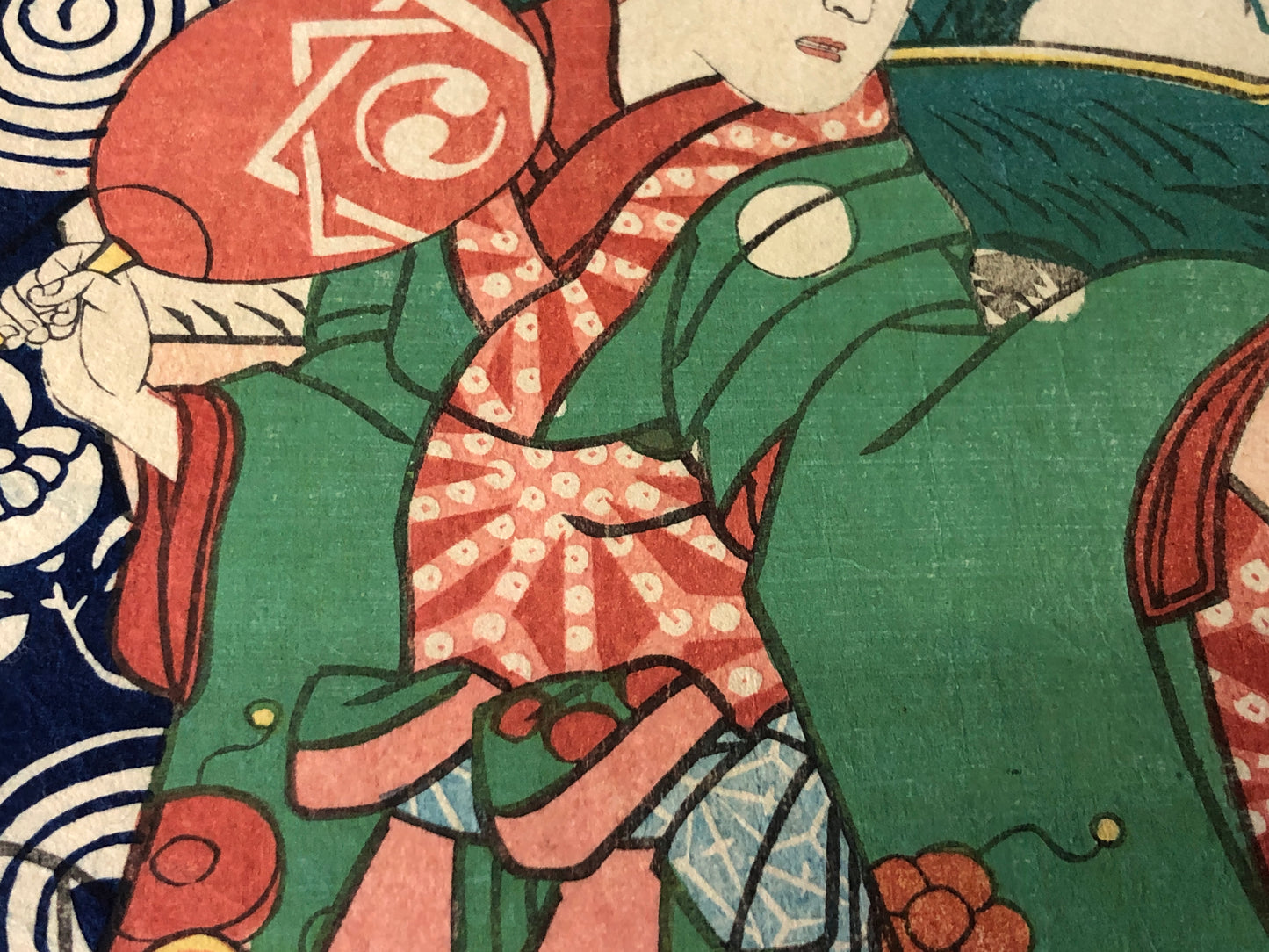Y7755 WOODBLOCK PRINT Toyokuni Kuniaki Festival Japan Ukiyoe antique art