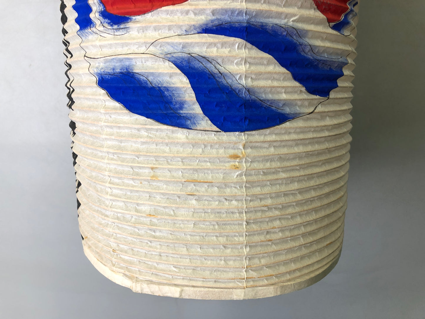 Y7775 CHOUCHIN foldable paper lantern color painting Andon light Japan antique