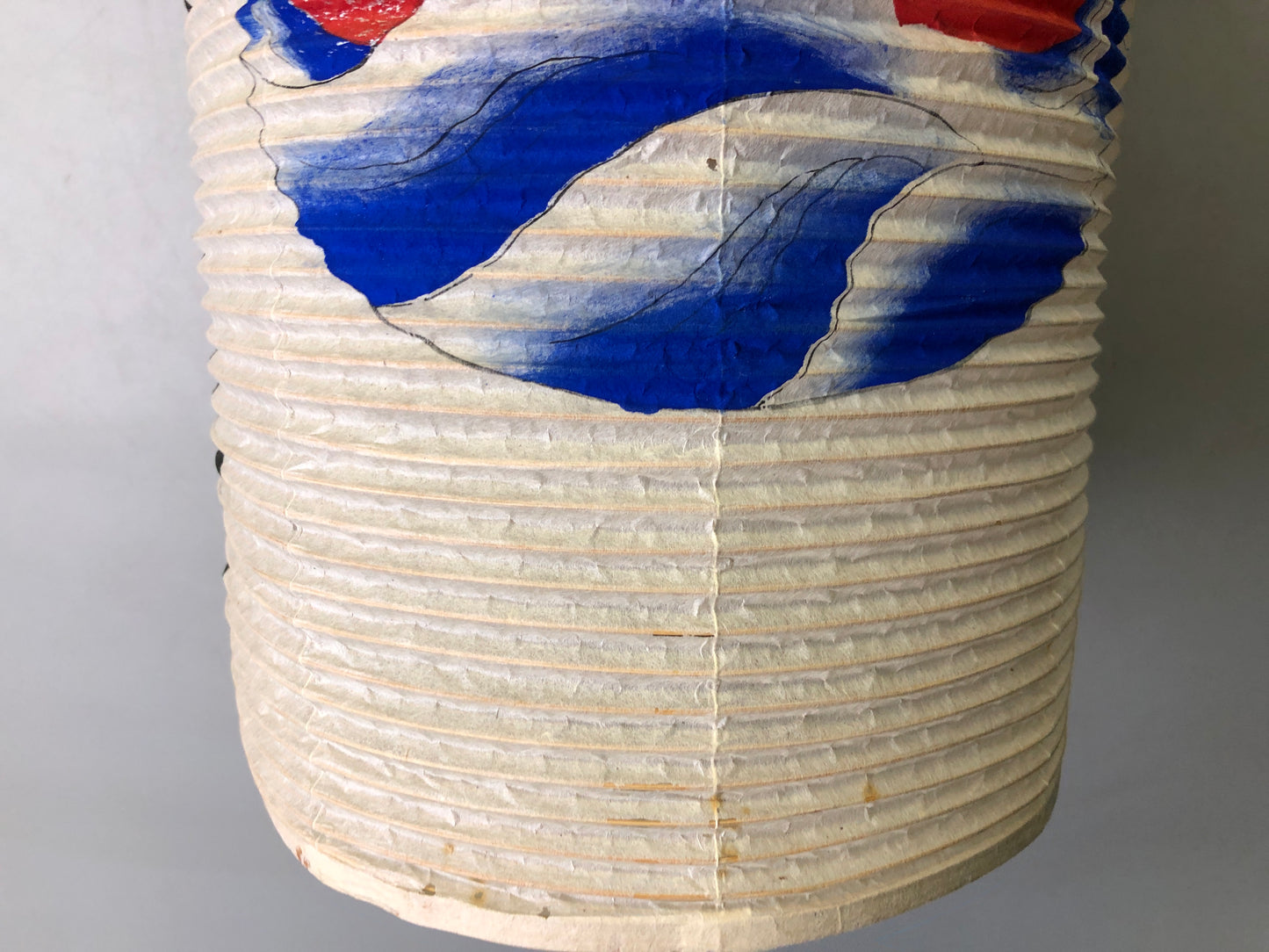 Y7775 CHOUCHIN foldable paper lantern color painting Andon light Japan antique