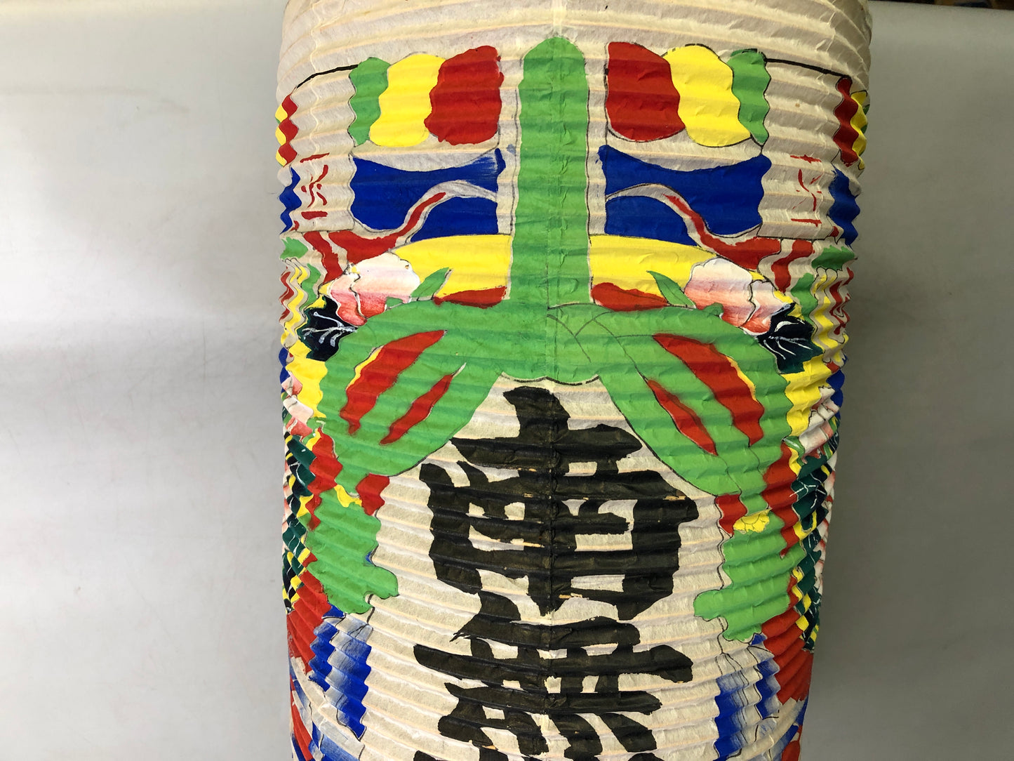 Y7775 CHOUCHIN foldable paper lantern color painting Andon light Japan antique