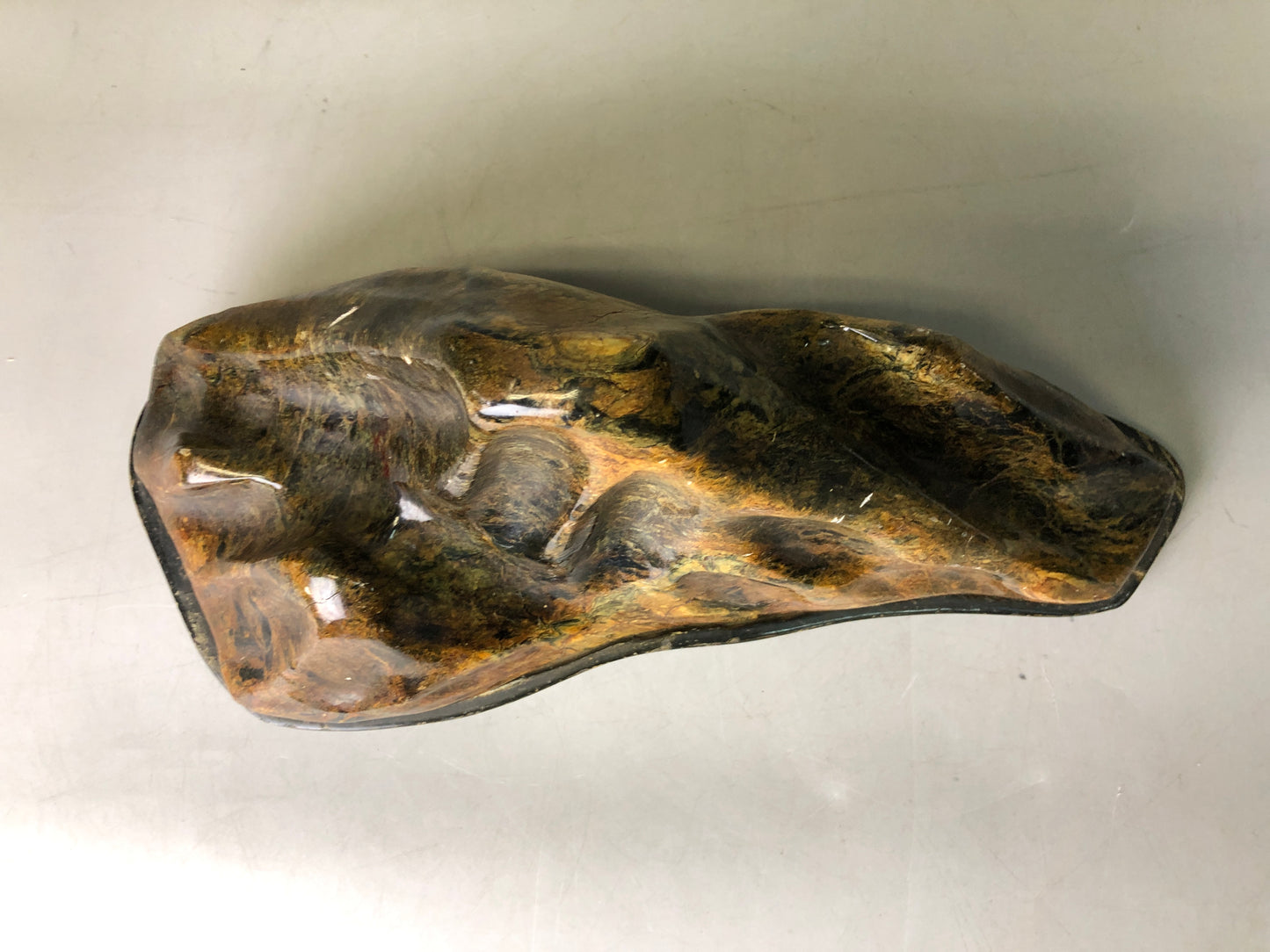 Y7781 OKIMONO Suiseki viewing stone wooden stand Japan antique decor interior