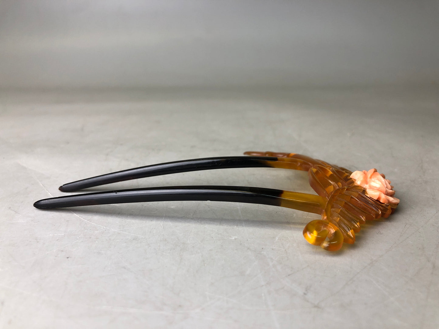 Y7784 KANZASHI Coral ornament Hair pin stick accessory Japan antique kimono