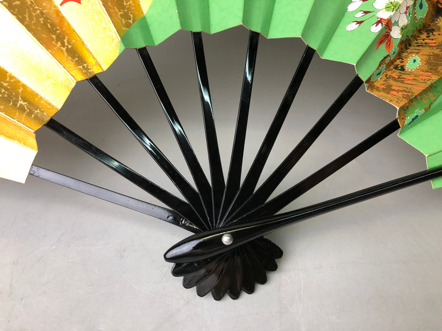 Y7816 SENSU Dancer's Fan cherry blossoms double-sided box Japan antique kimono