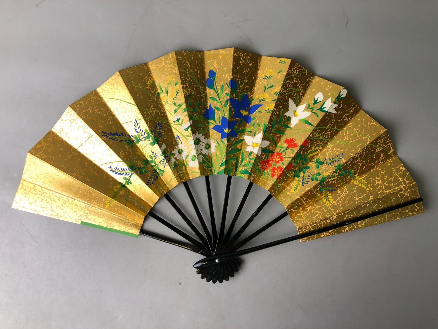 Y7816 SENSU Dancer's Fan cherry blossoms double-sided box Japan antique kimono