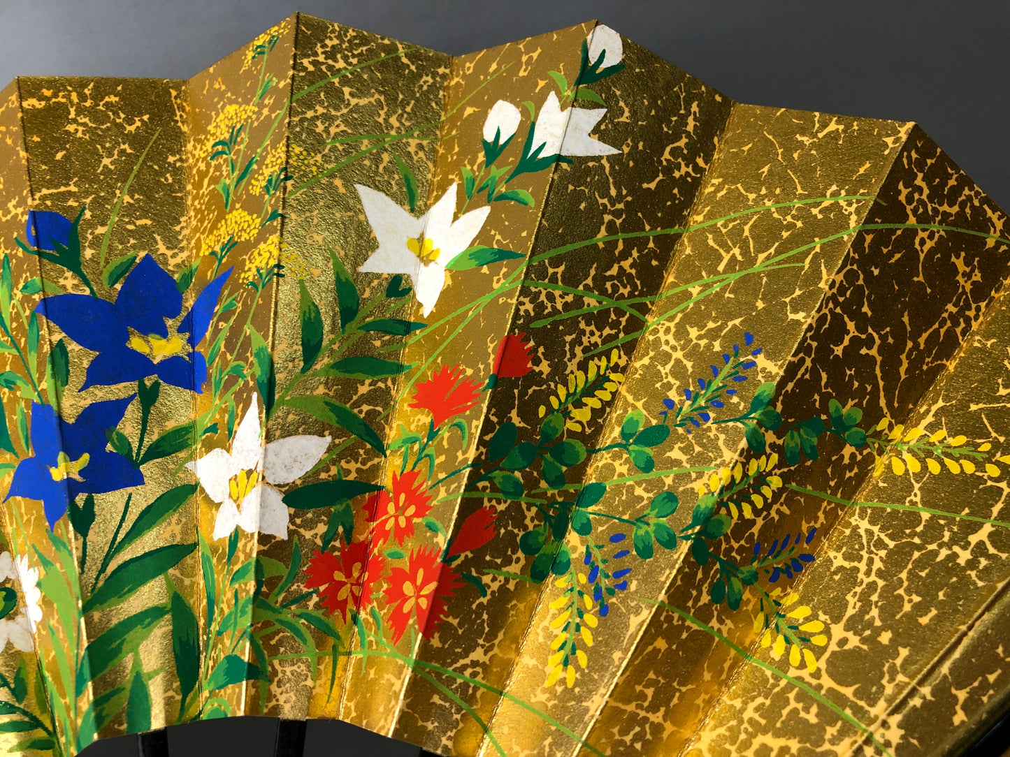 Y7816 SENSU Dancer's Fan cherry blossoms double-sided box Japan antique kimono