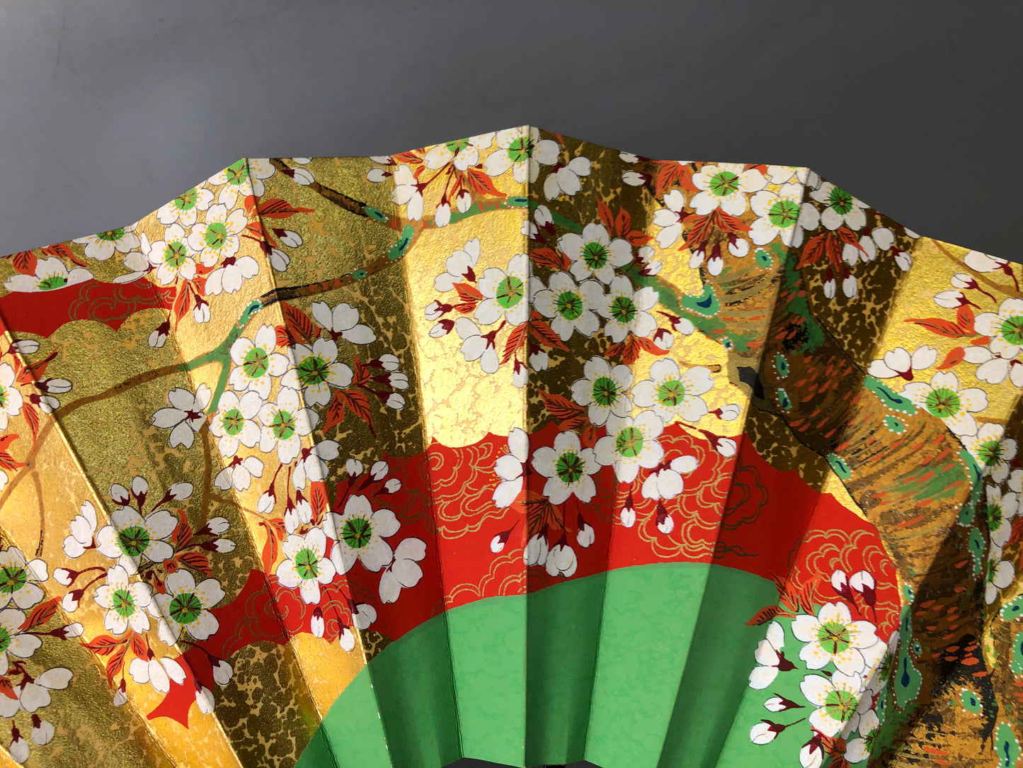 Y7816 SENSU Dancer's Fan cherry blossoms double-sided box Japan antique kimono