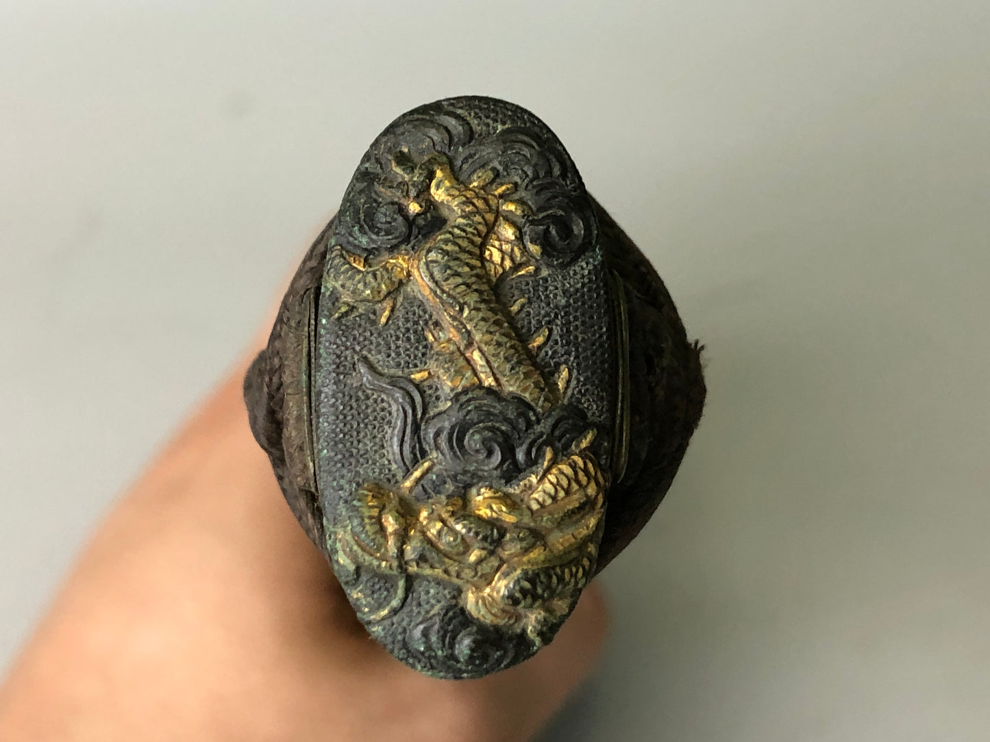 Y7823 TSUKA Japanese long sword accouterment Koshirae tsuba antique Katana