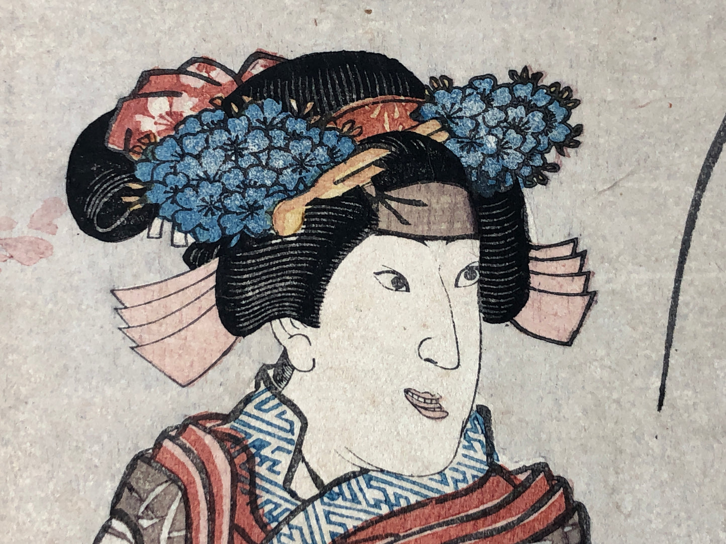 Y7835 WOODBLOCK PRINT Toyokuni beautiful woman single piece Japan Ukiyoe antique