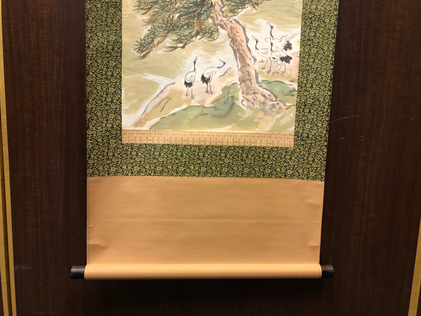 Y7845 KAKEJIKU Flock of cranes signed box Japan antique hanging scroll art decor