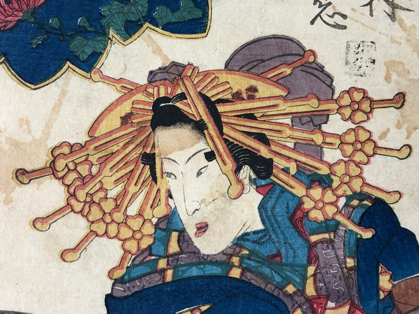 Y7885 WOODBLOCK PRINT Senchou single piece beautiful woman Japan Ukiyoe antique