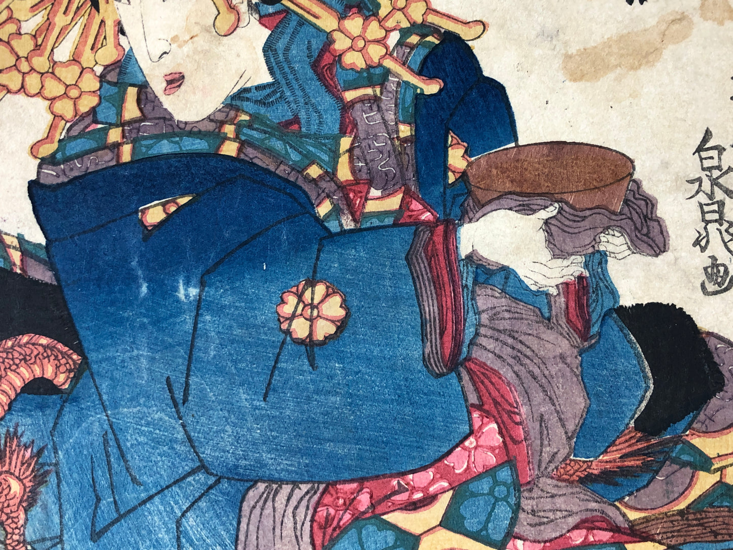 Y7885 WOODBLOCK PRINT Senchou single piece beautiful woman Japan Ukiyoe antique