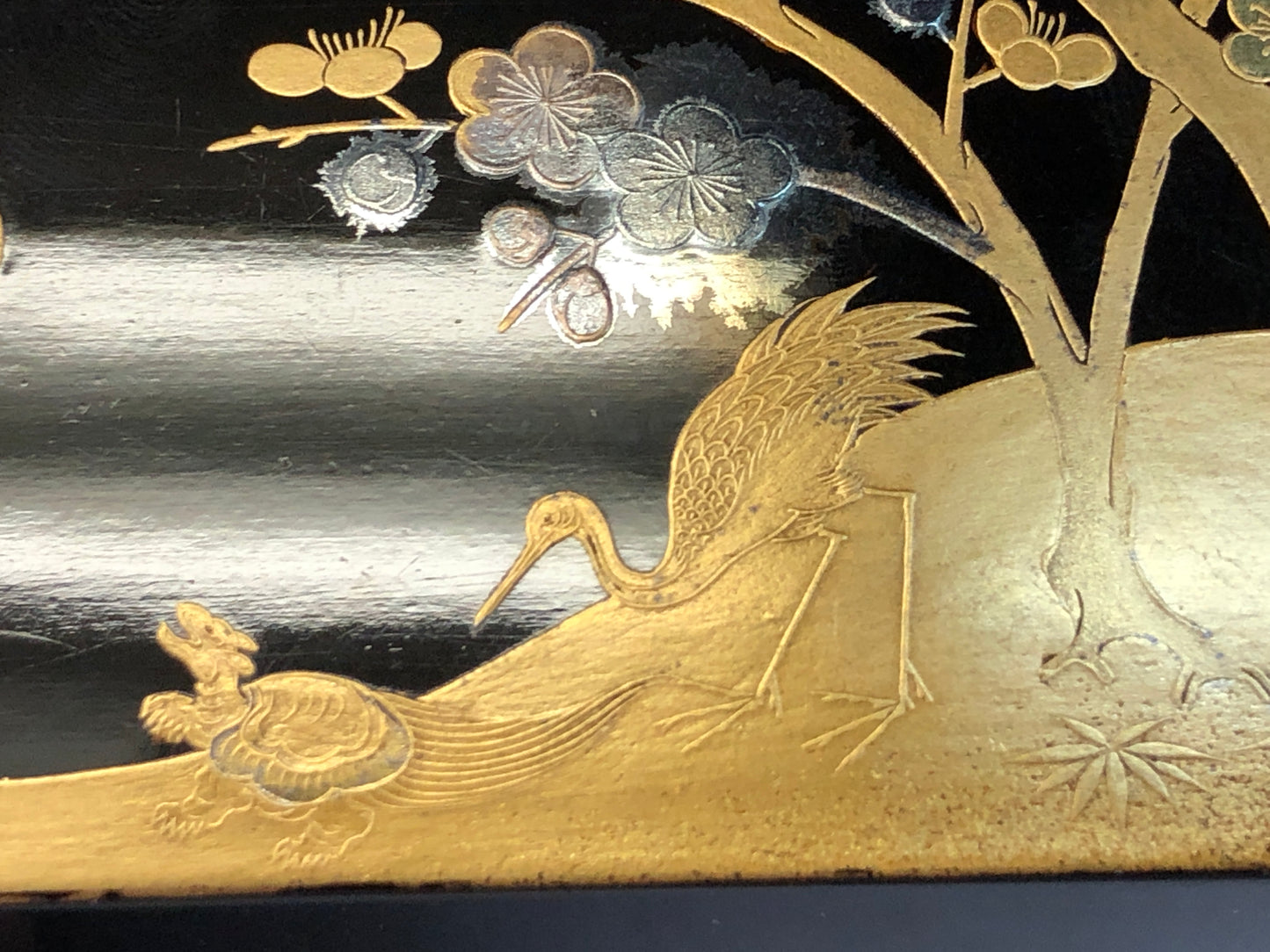 Y7886 BOX Gold Silver Makie small container Japan antique case storage interior