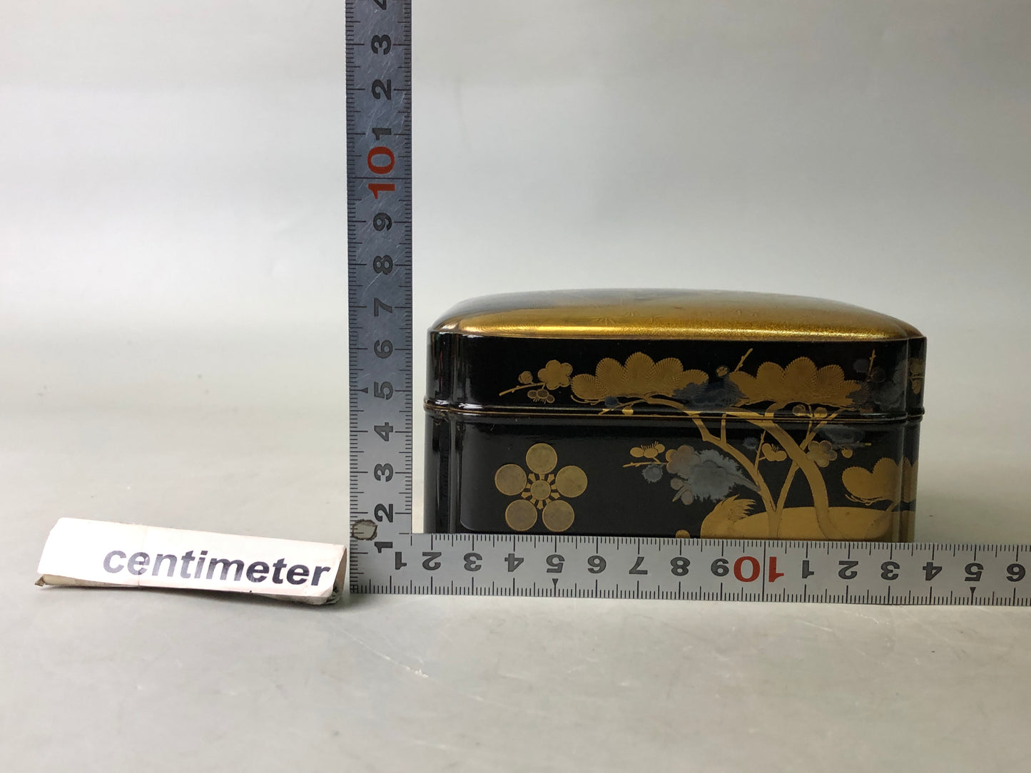 Y7886 BOX Gold Silver Makie small container Japan antique case storage interior