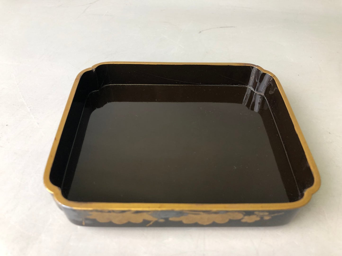 Y7886 BOX Gold Silver Makie small container Japan antique case storage interior