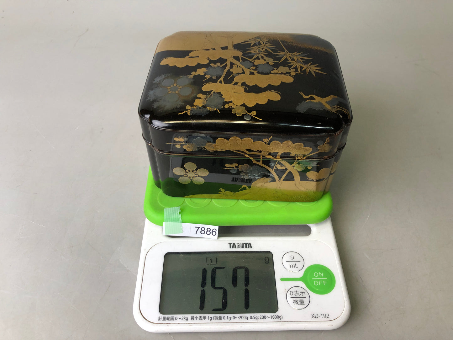 Y7886 BOX Gold Silver Makie small container Japan antique case storage interior