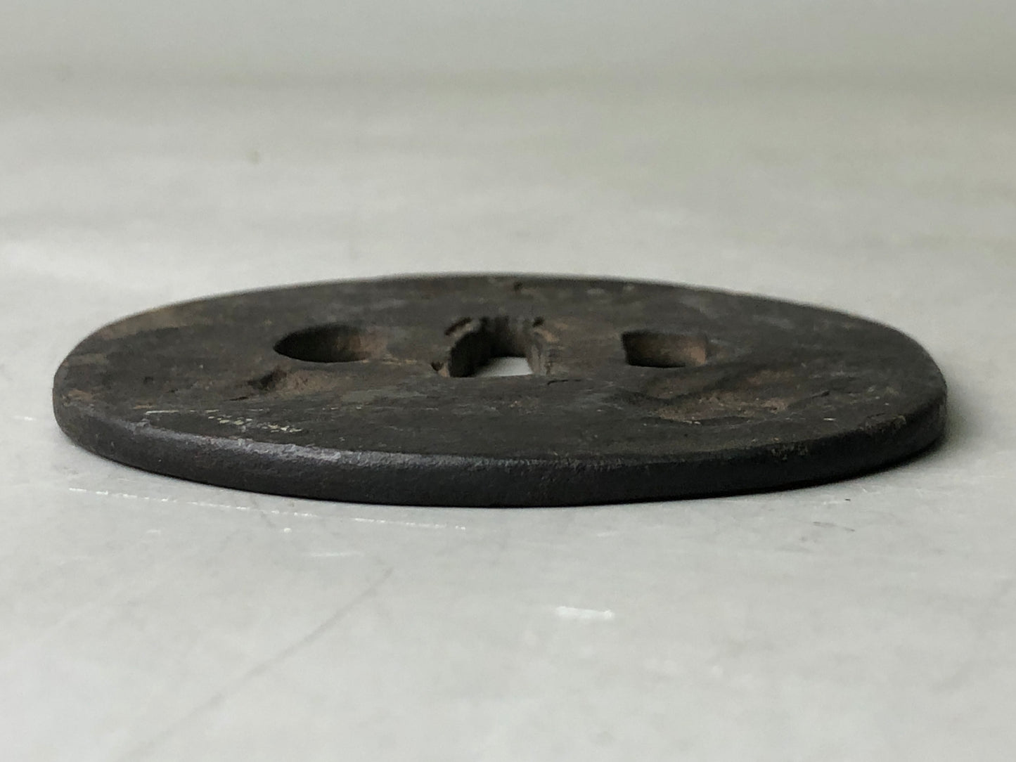 Y7893 TSUBA Iron sword guard heaven character Japan antique Samurai katana