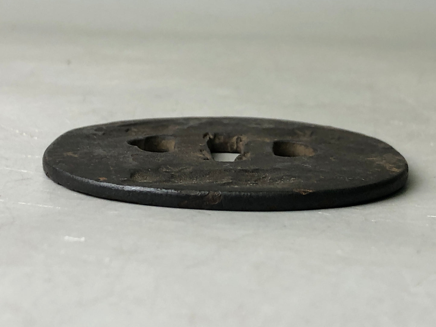Y7893 TSUBA Iron sword guard heaven character Japan antique Samurai katana