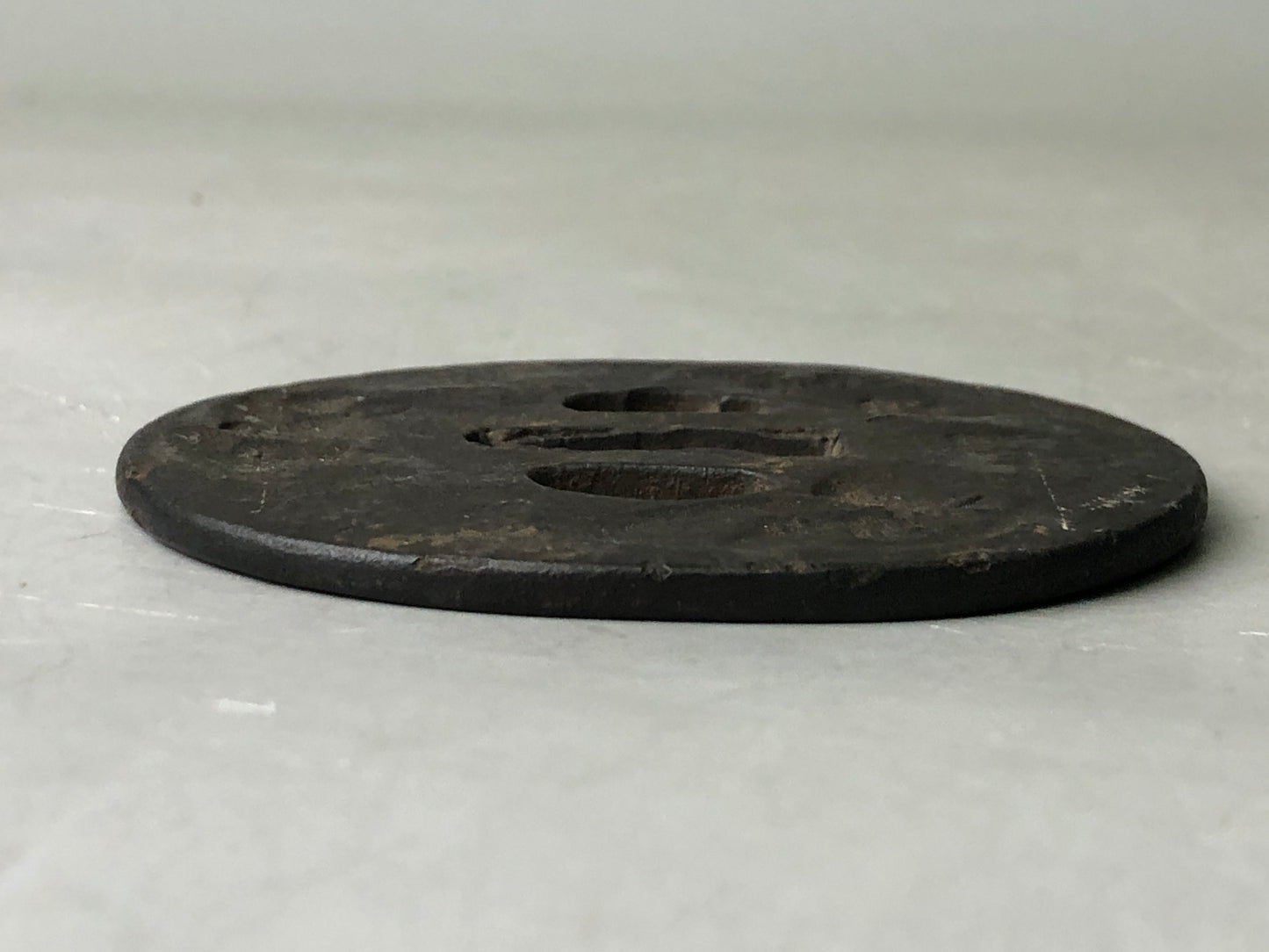 Y7893 TSUBA Iron sword guard heaven character Japan antique Samurai katana