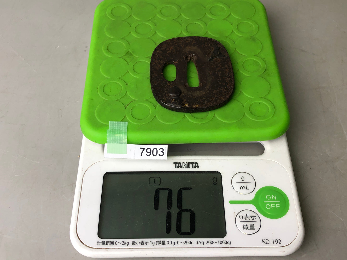 Y7903 TSUBA Iron sword guard Inlay Japan antique samurai katana koshirae