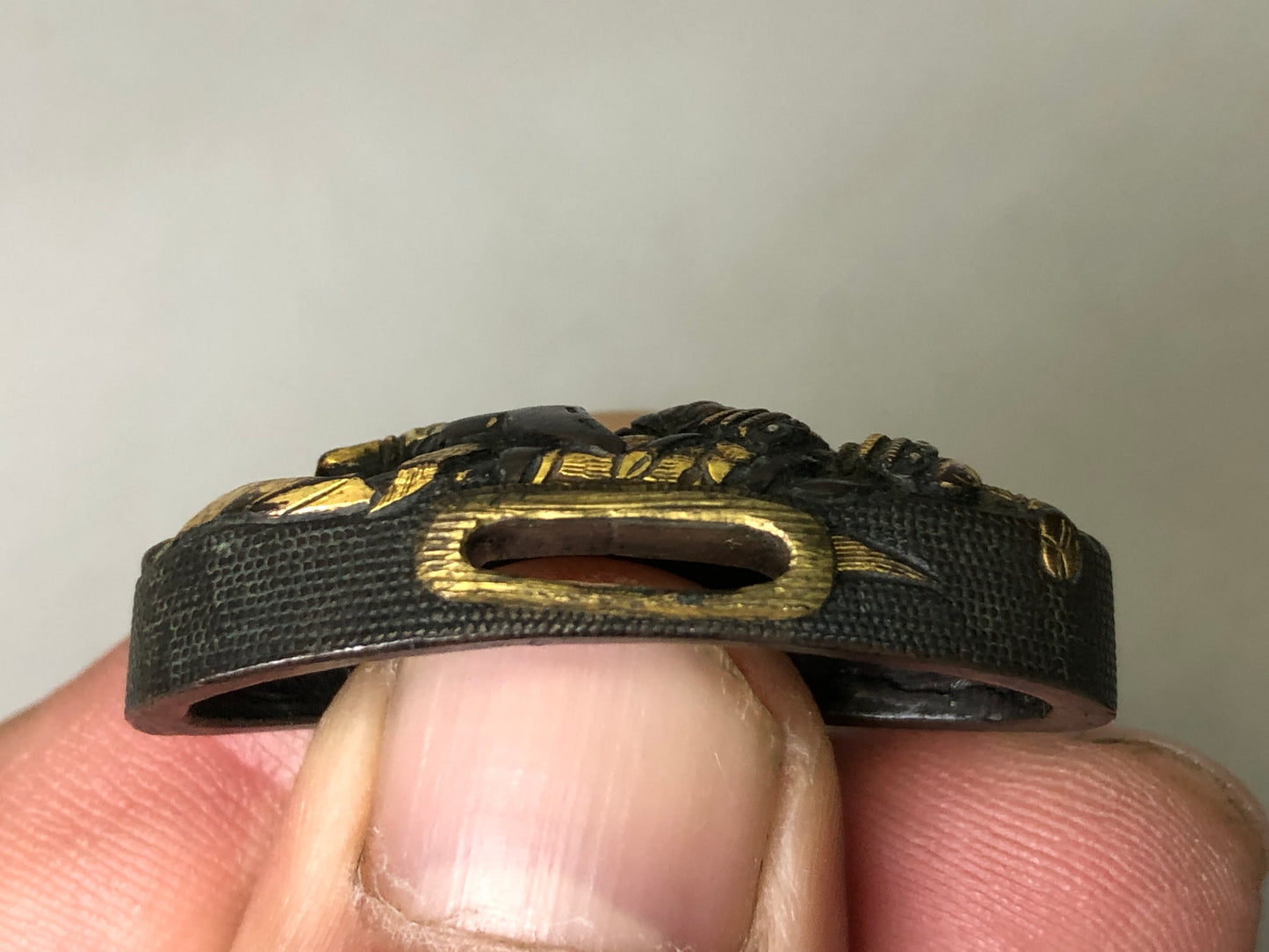 Y7907 FUCHIGASHIRA katana Japanese sword fittings Samurai warrior Japan antique