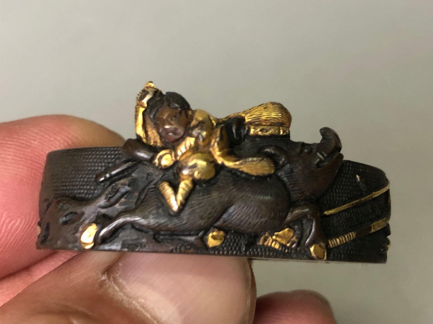 Y7907 FUCHIGASHIRA katana Japanese sword fittings Samurai warrior Japan antique
