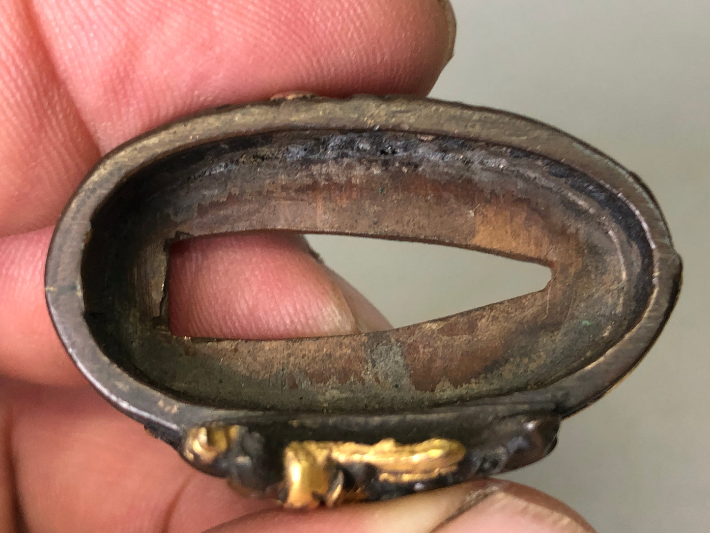 Y7907 FUCHIGASHIRA katana Japanese sword fittings Samurai warrior Japan antique