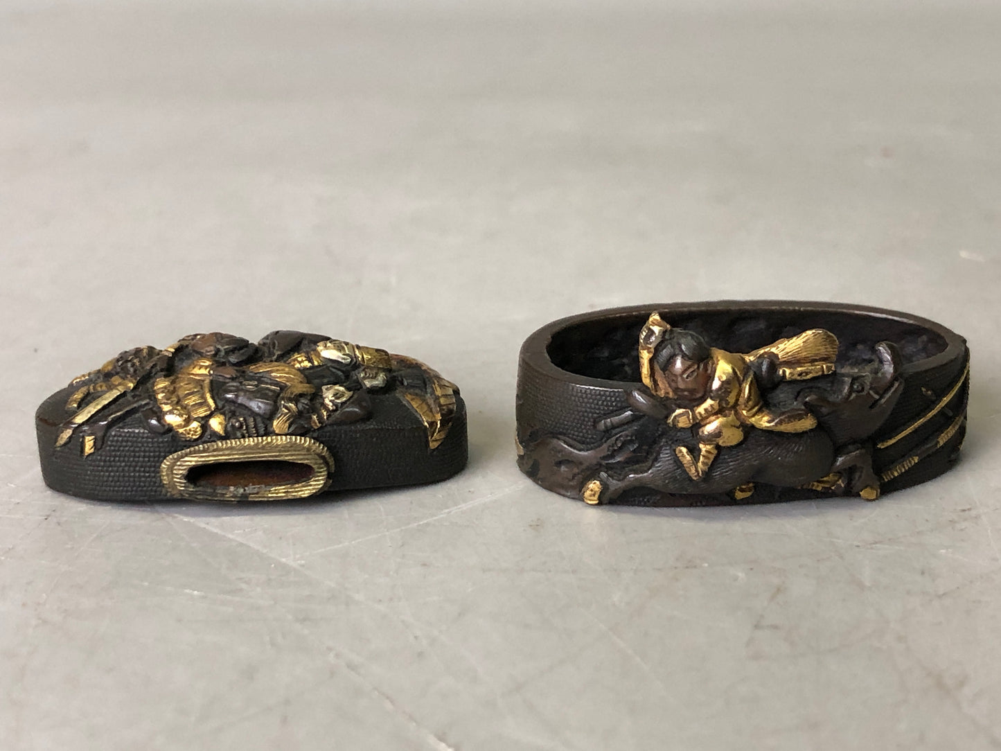 Y7907 FUCHIGASHIRA katana Japanese sword fittings Samurai warrior Japan antique
