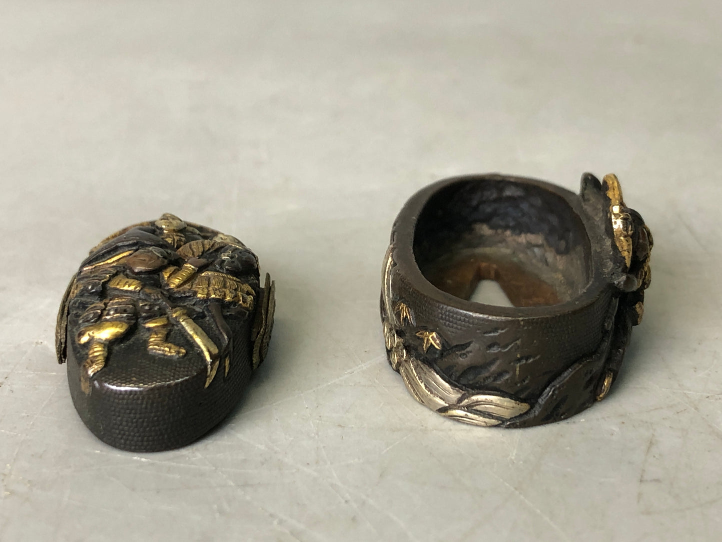 Y7907 FUCHIGASHIRA katana Japanese sword fittings Samurai warrior Japan antique