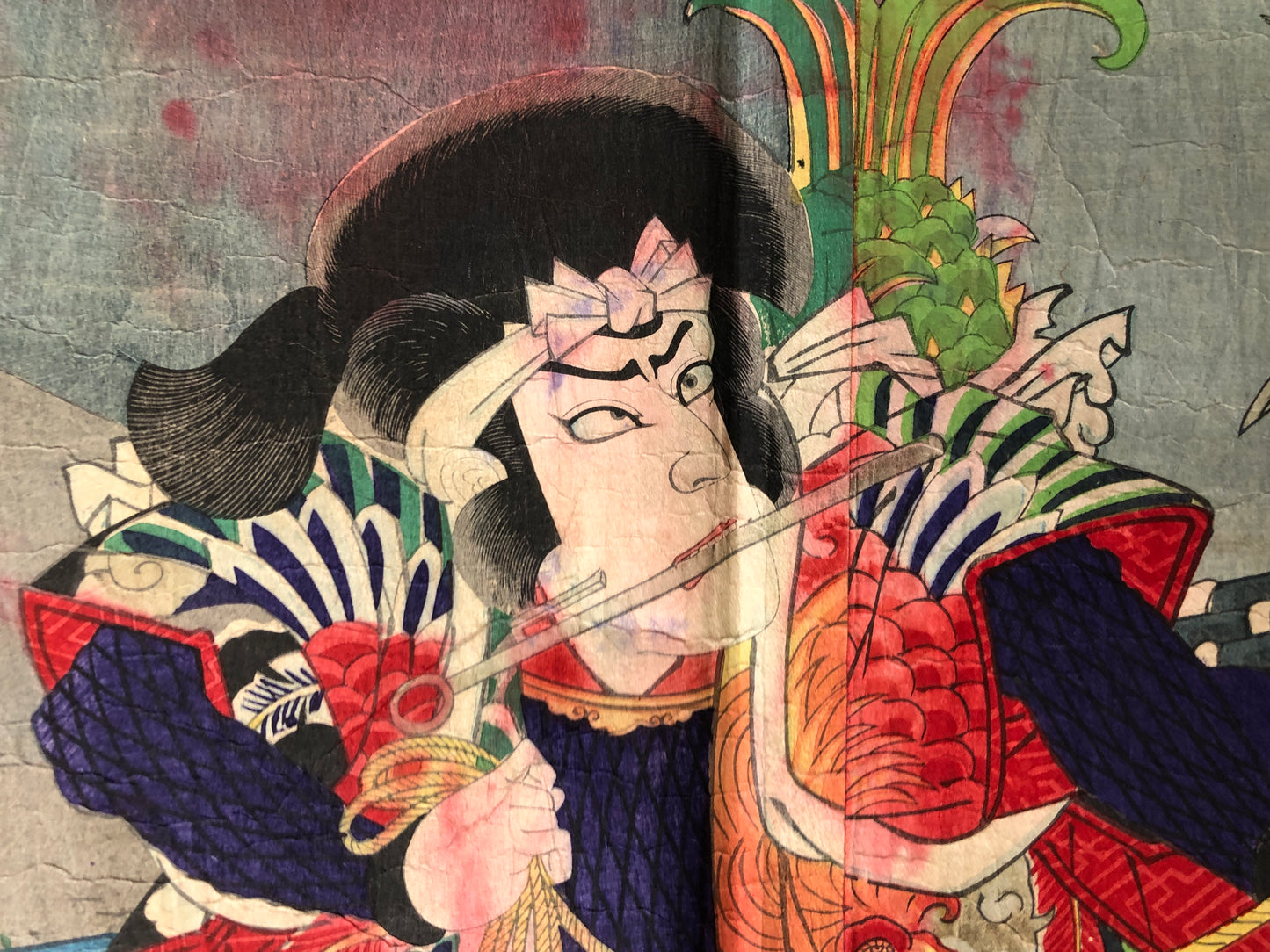 Y7920 WOODBLOCK PRINT Kouchourou Hakkenden triptych Japan Ukiyoe antique art