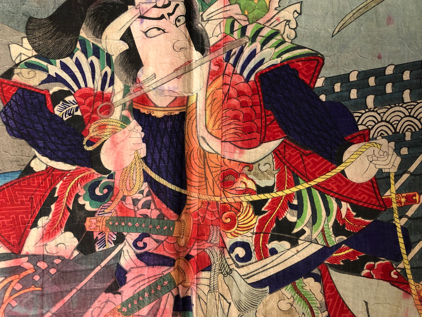 Y7920 WOODBLOCK PRINT Kouchourou Hakkenden triptych Japan Ukiyoe antique art