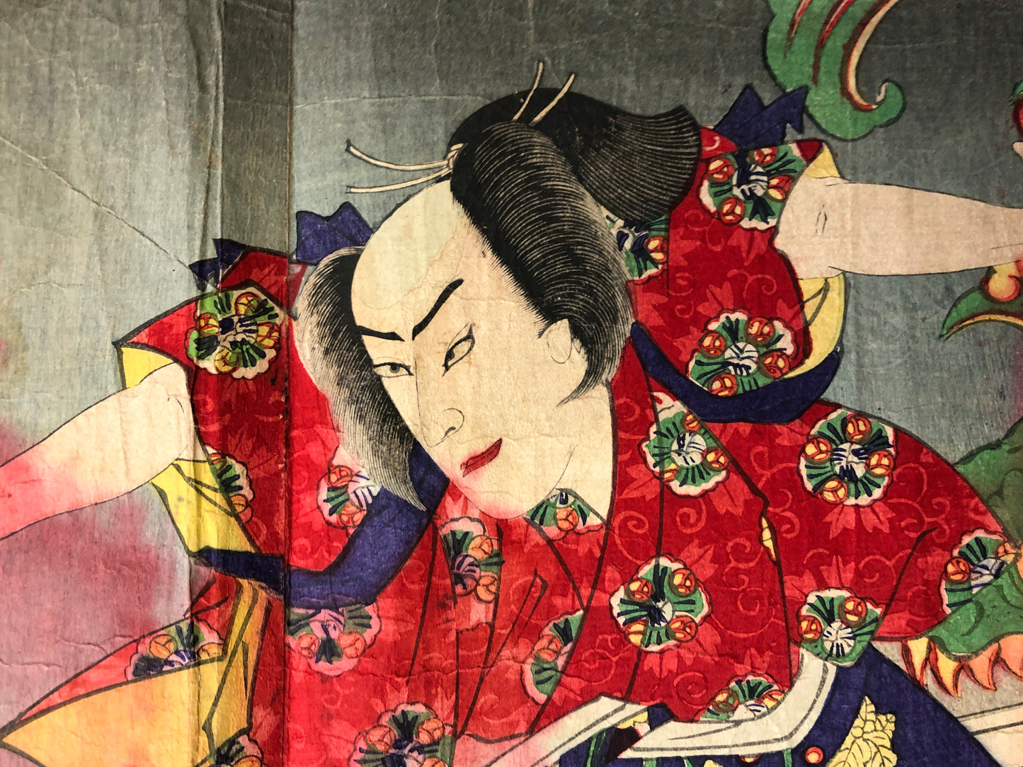 Y7920 WOODBLOCK PRINT Kouchourou Hakkenden triptych Japan Ukiyoe antique art