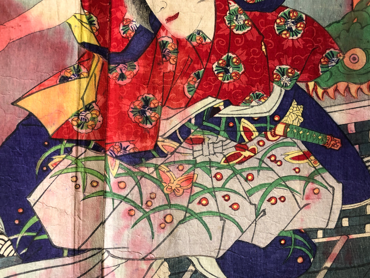 Y7920 WOODBLOCK PRINT Kouchourou Hakkenden triptych Japan Ukiyoe antique art