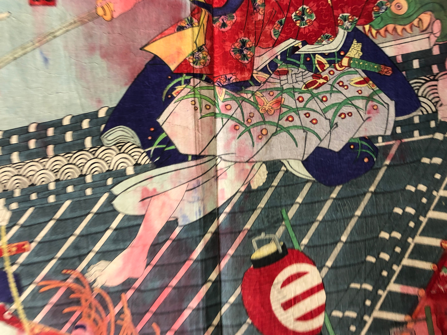 Y7920 WOODBLOCK PRINT Kouchourou Hakkenden triptych Japan Ukiyoe antique art
