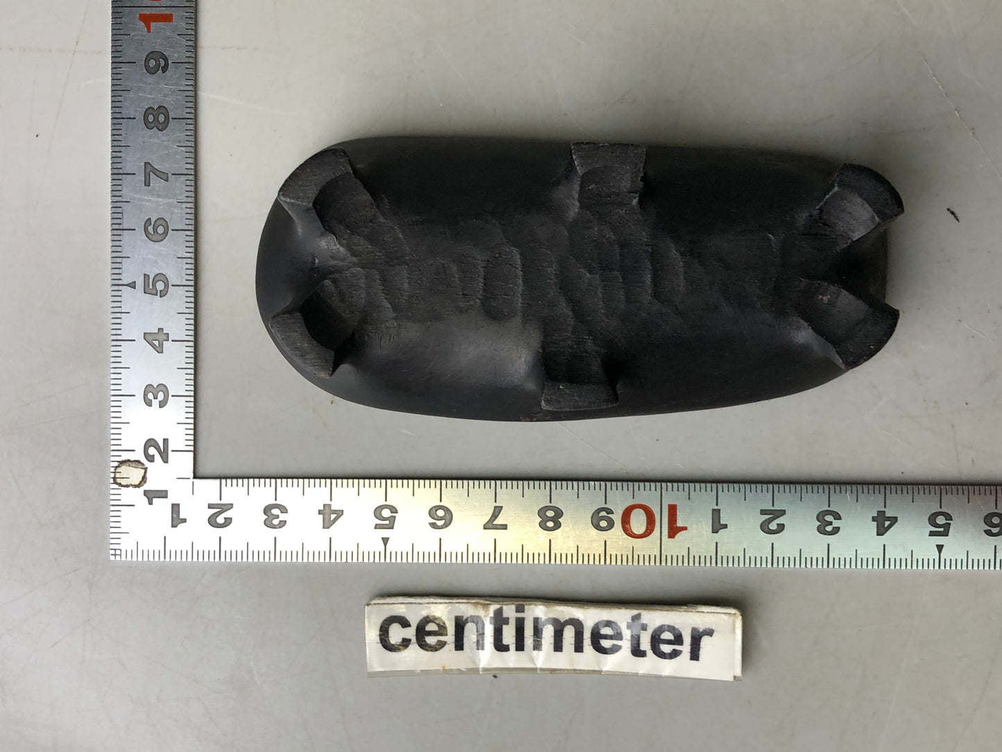 Y7921 OKIMONO Suiseki natural viewing stone stand black Japan antique interior