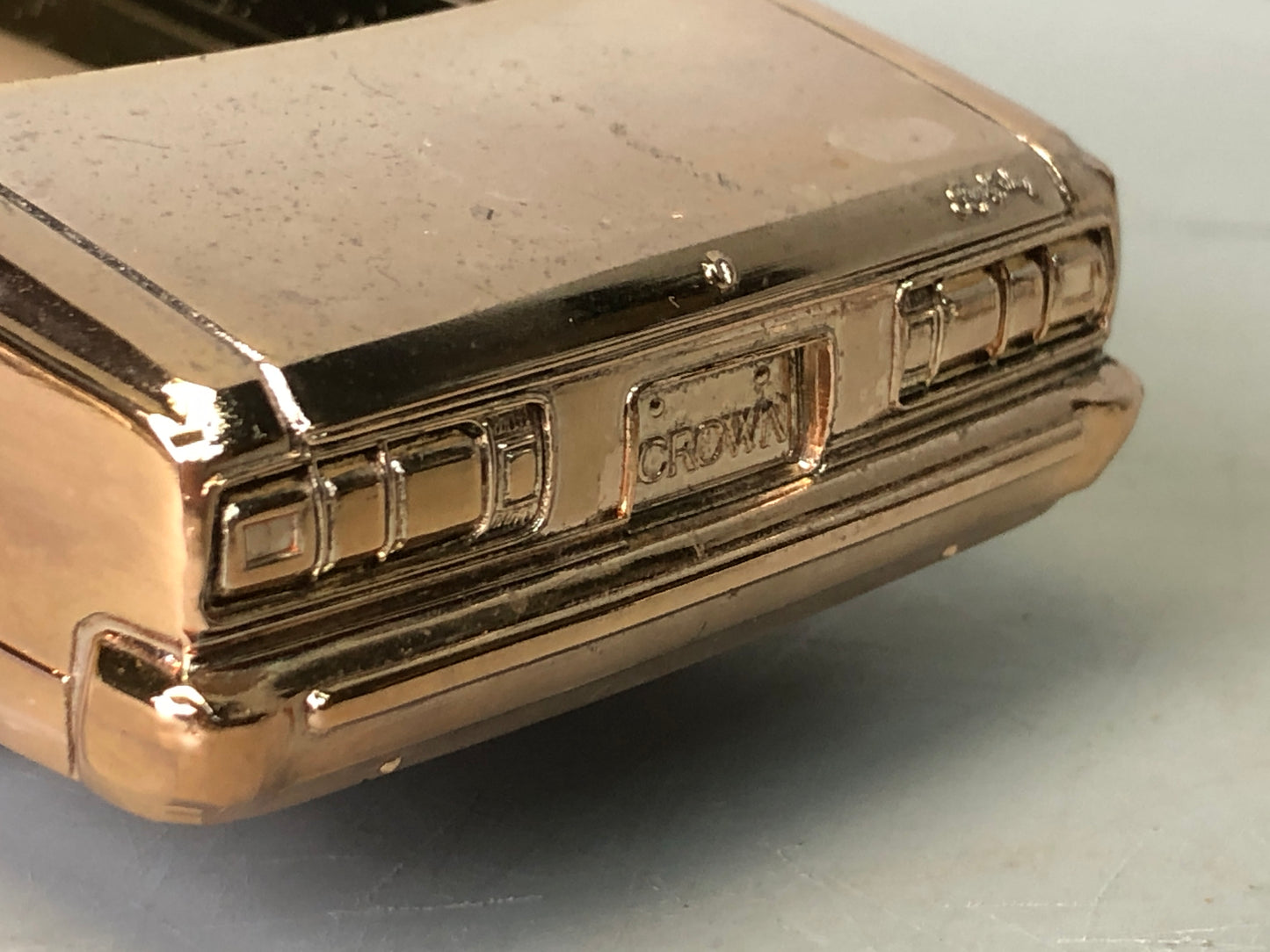 Y7926 OKIMONO metal Toyota Crown car figure box Showa retro Japan antique toy