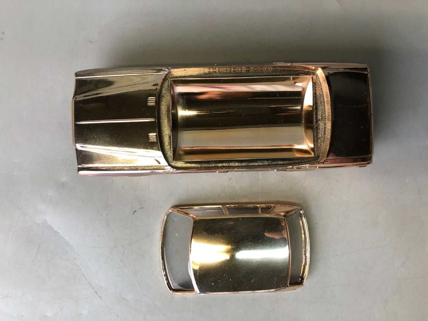 Y7926 OKIMONO metal Toyota Crown car figure box Showa retro Japan antique toy