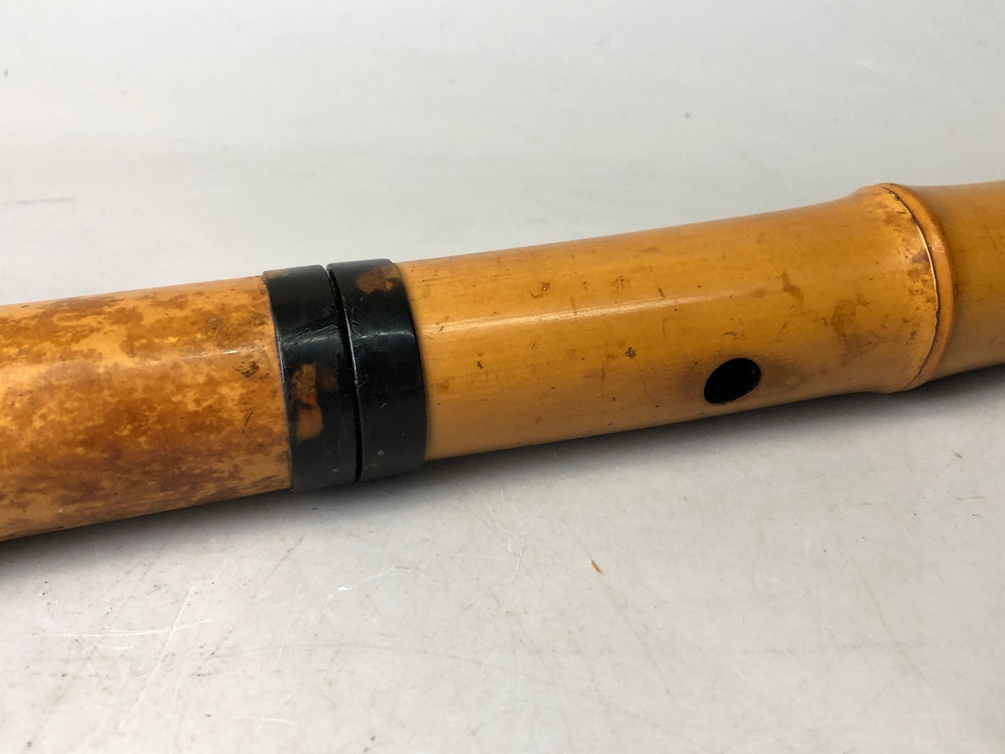 Y7930 SHAKUHACHI Bamboo flute Kinko style signed Japan antique