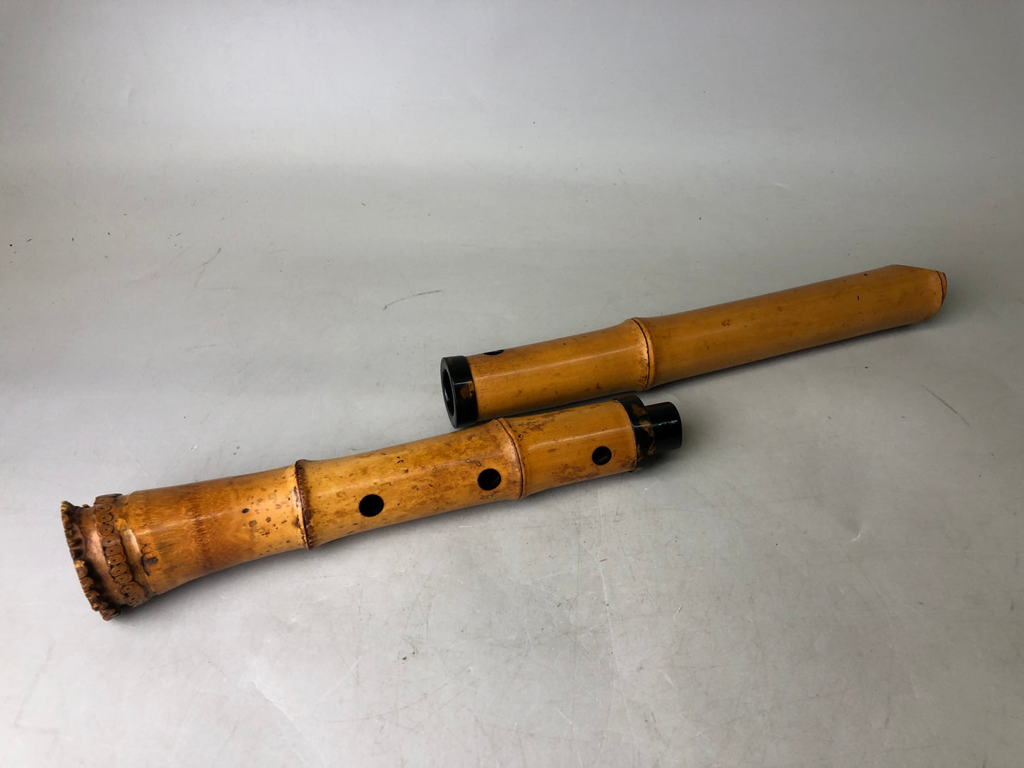 Y7930 SHAKUHACHI Bamboo flute Kinko style signed Japan antique