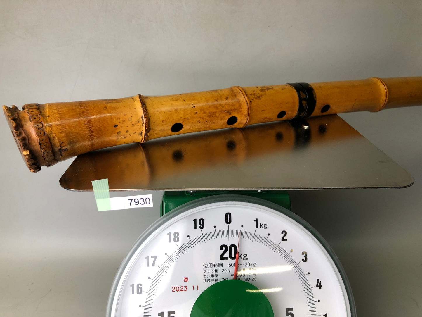 Y7930 SHAKUHACHI Bamboo flute Kinko style signed Japan antique