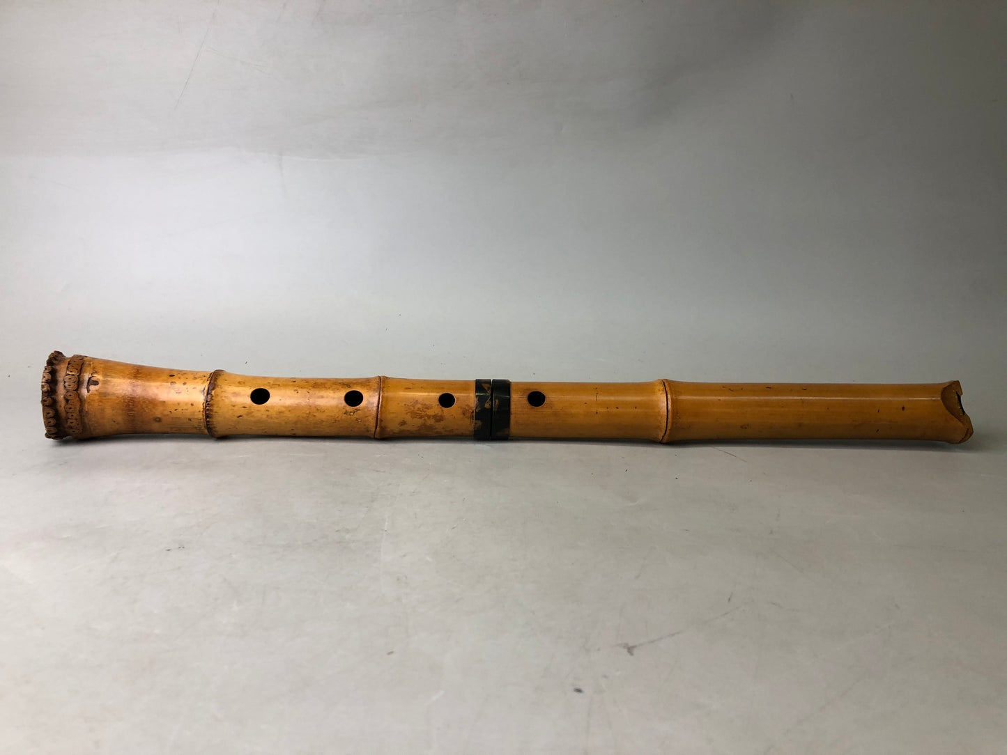 Y7930 SHAKUHACHI Bamboo flute Kinko style signed Japan antique
