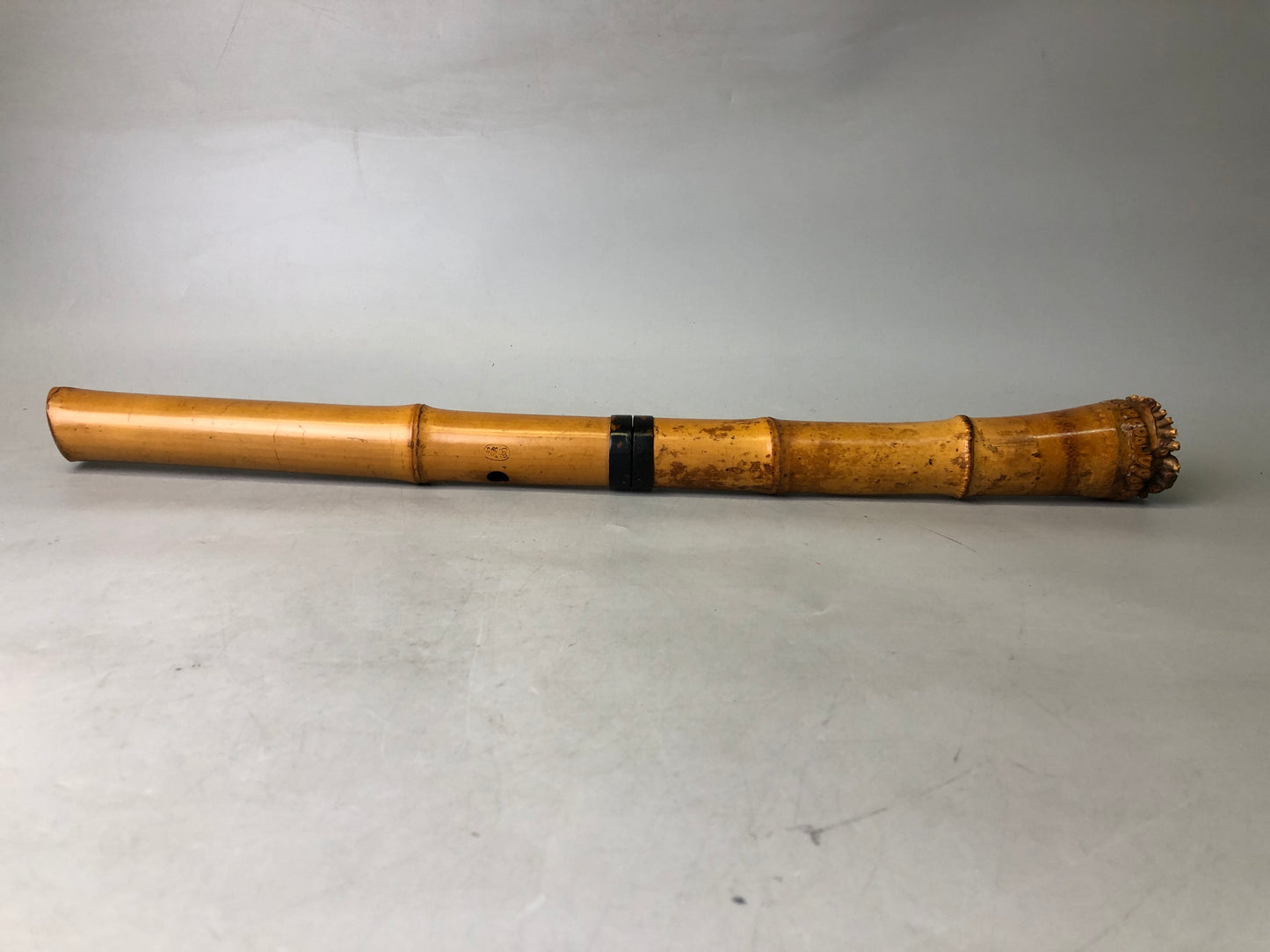 Y7930 SHAKUHACHI Bamboo flute Kinko style signed Japan antique