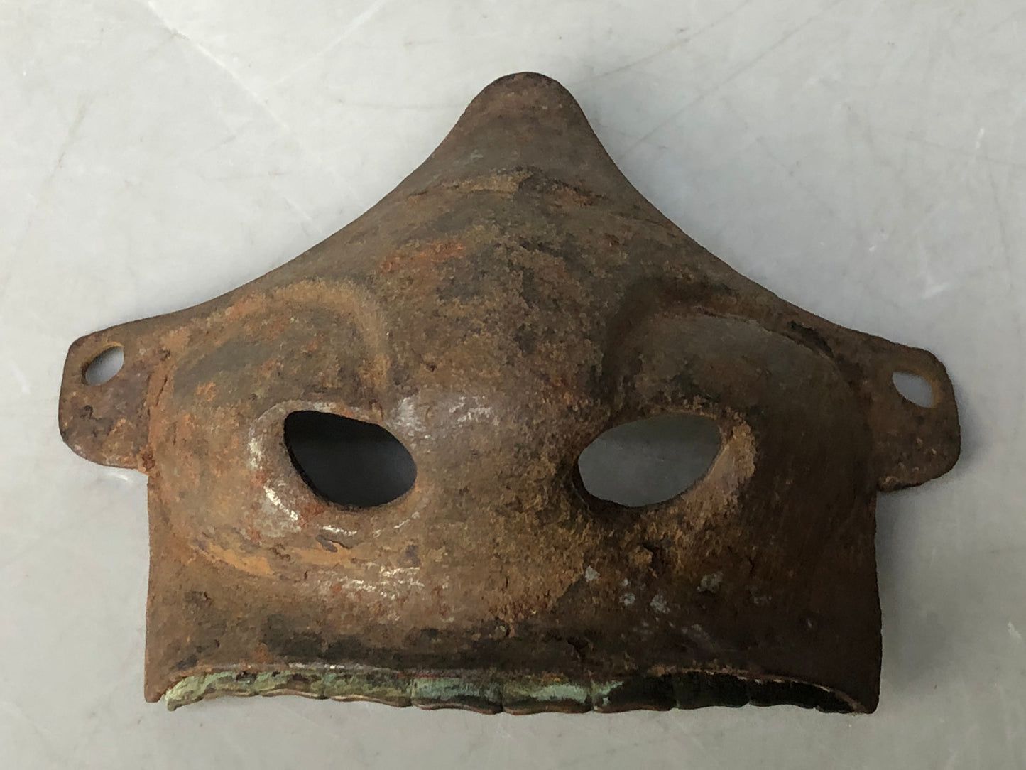 Y7944 MENPO Iron samurai face guard visor arms bugu yoroi Japan antique gear