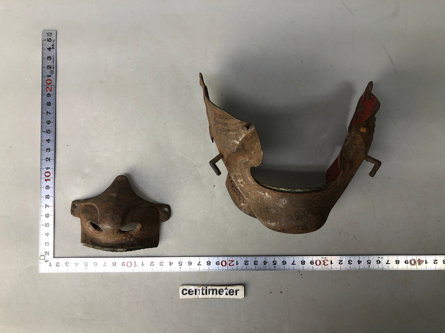 Y7944 MENPO Iron samurai face guard visor arms bugu yoroi Japan antique gear