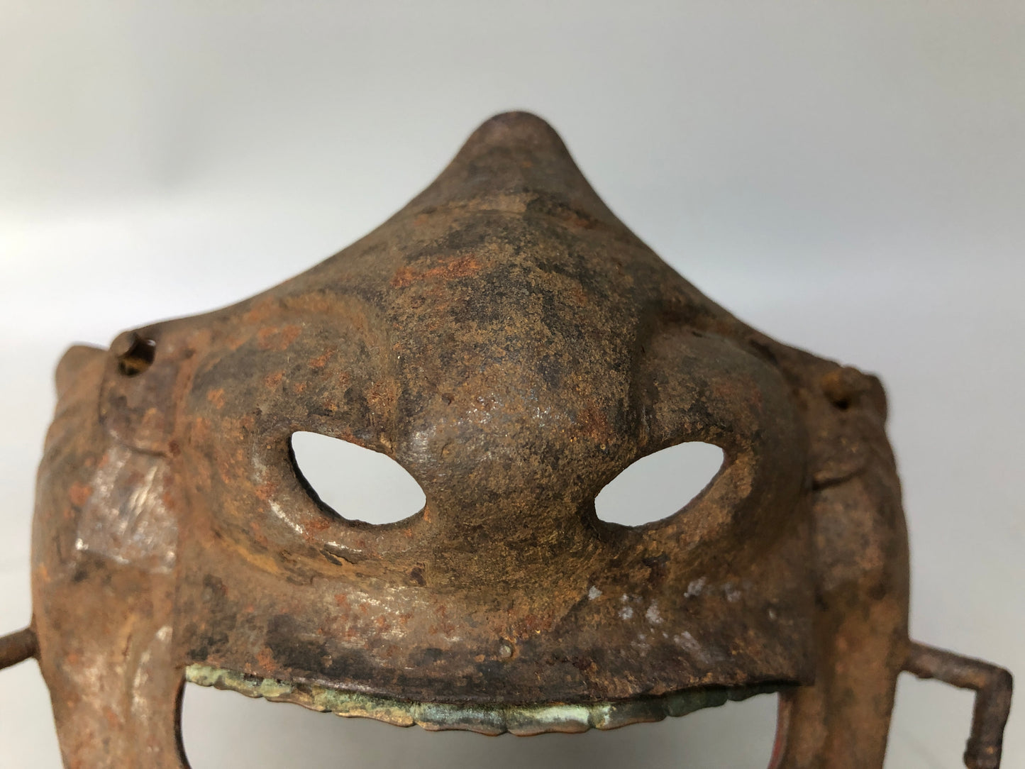Y7944 MENPO Iron samurai face guard visor arms bugu yoroi Japan antique gear