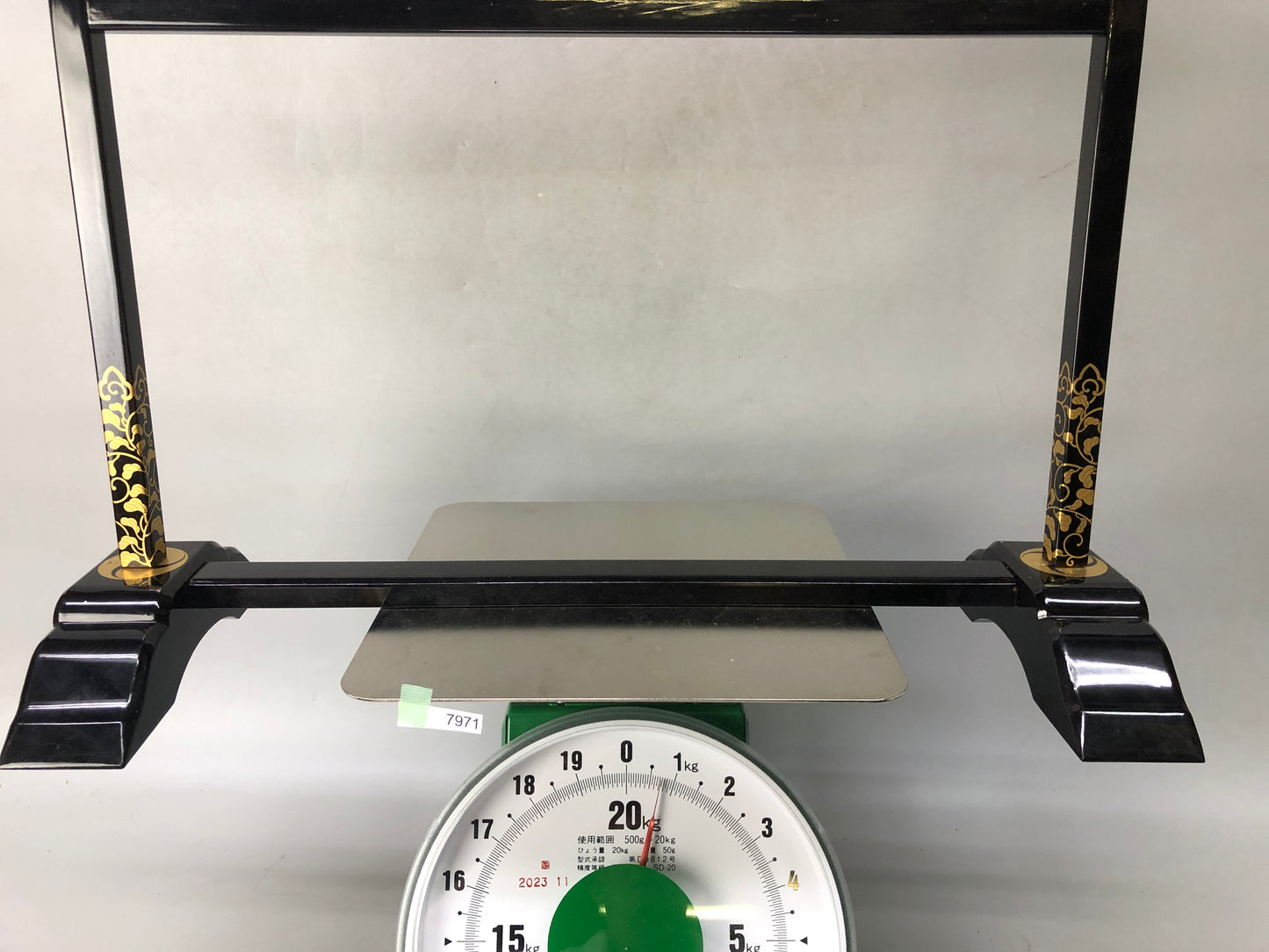 Y7971 STAND Black lacquer Makie towl clothes rack furniture Japan antique shelf