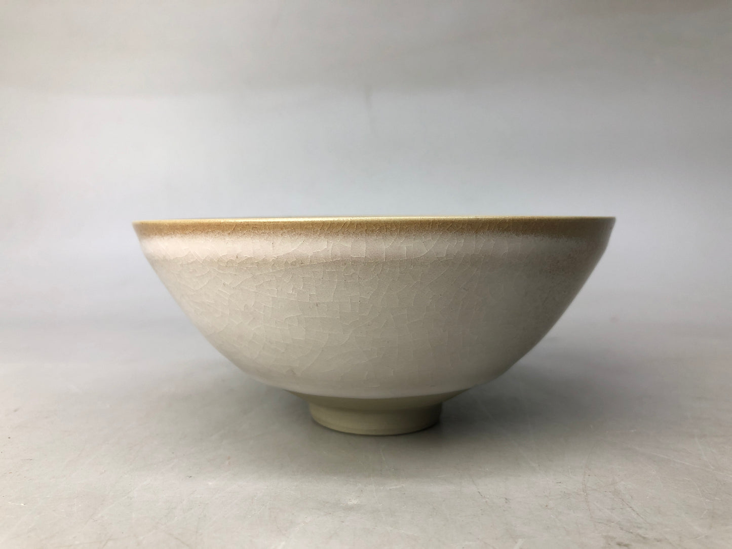 Y7975 CHAWAN Seto-ware Tan Celadon bowl signed box Japan antique tea ceremony
