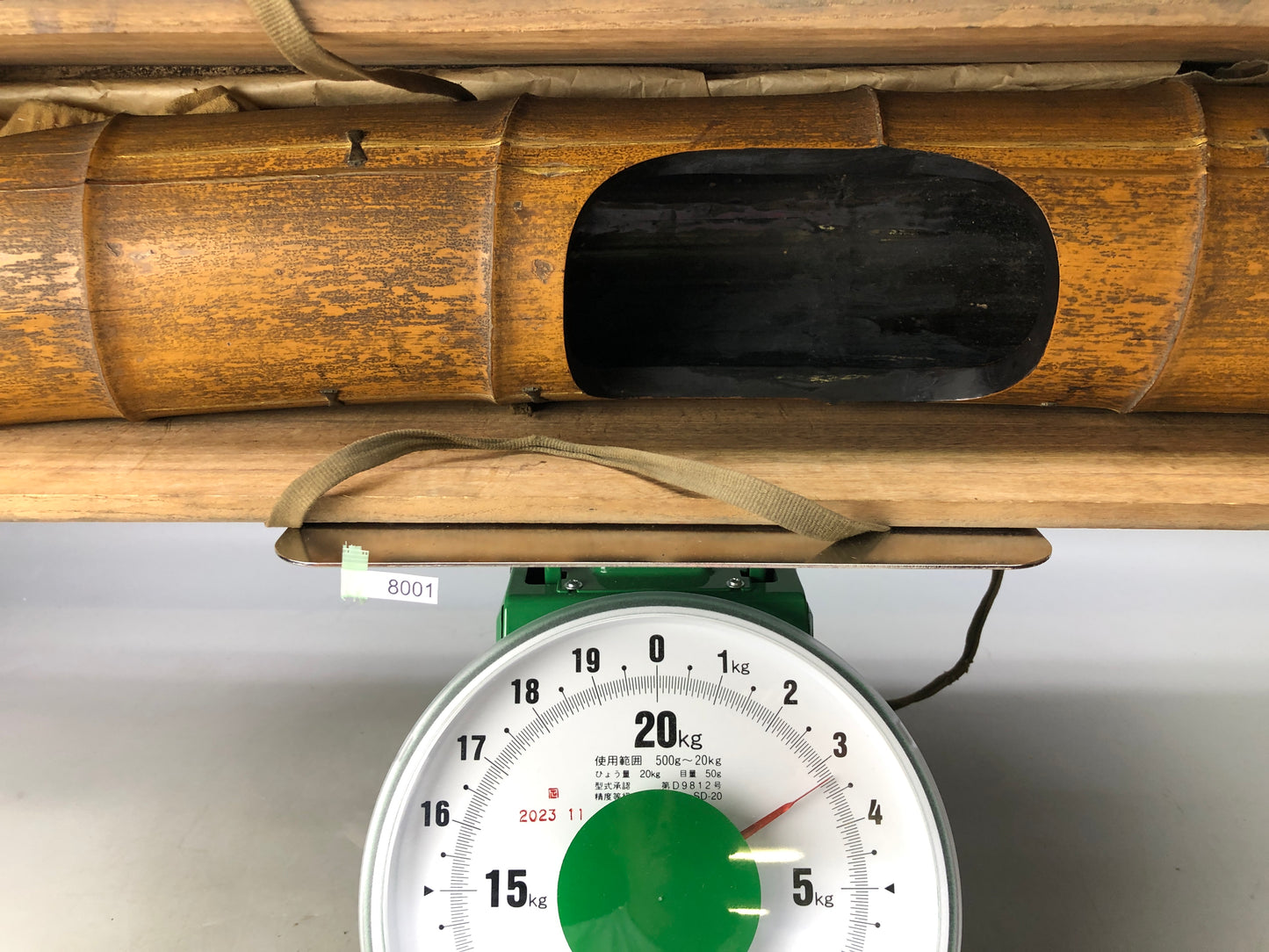 Y8001 FLOWER VASE Bamboo kintsugi clamp fix Makie box Japan ikebana arrangement