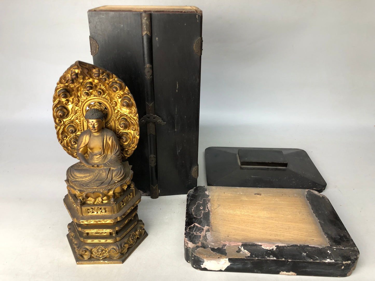 Y8011 STATUE Buddha figurine shrine Buddhism Buddhist art Japan antique figure