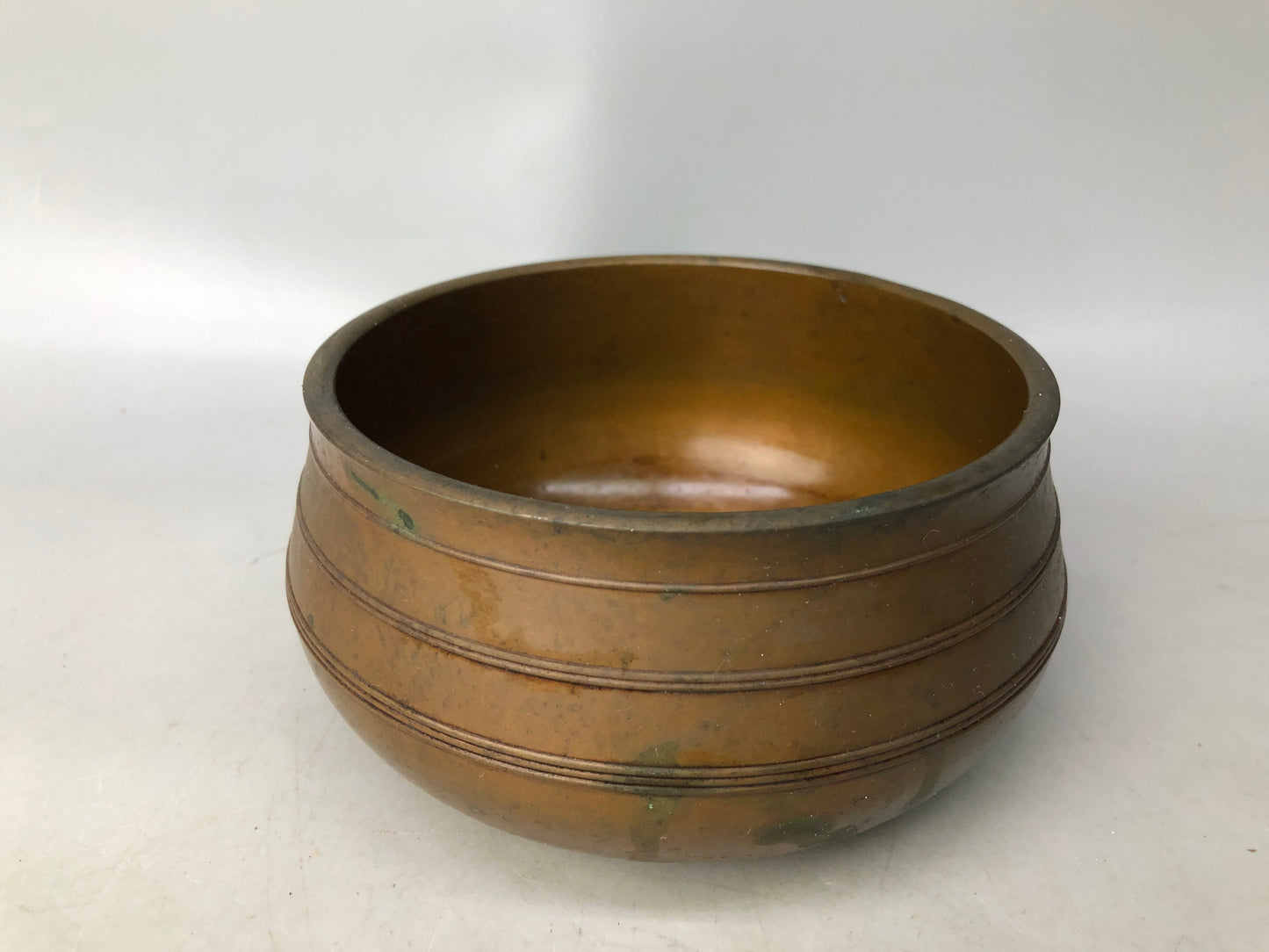Y8032 KENSUI Copper water pot jar container Japan antique tea ceremony utensils